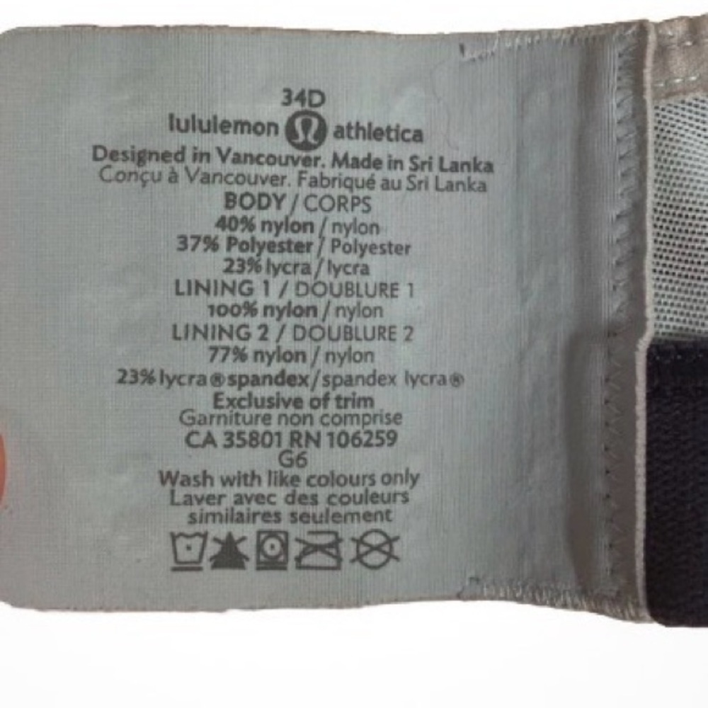 EUC Lululemon Ta Ta Tamer II Athletic Sports Bra Top 34D - Picture 8 of 8